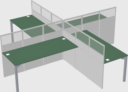 Quad office cubicles