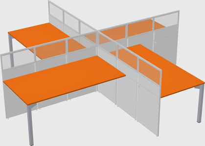 Quad office cubicles