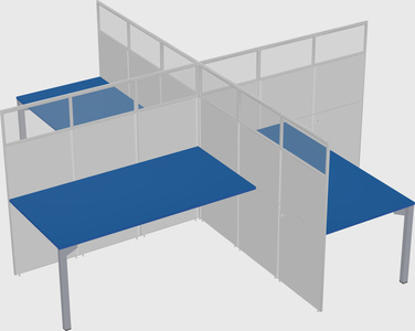Quad office cubicles