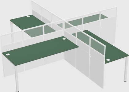 Quad office cubicles