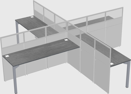 Quad office cubicles
