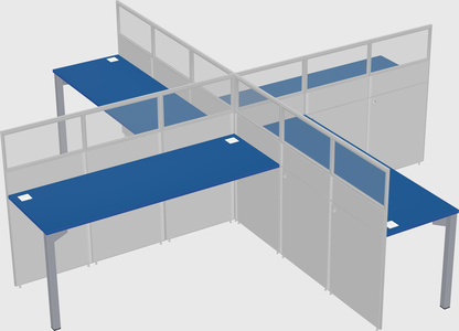 Quad office cubicles