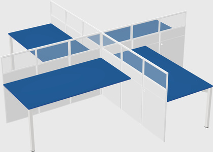 Quad office cubicles