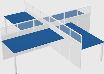 Quad office cubicles