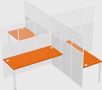 Quad office cubicles