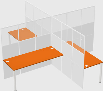 Quad office cubicles