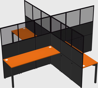 Quad office cubicles