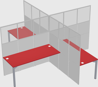 Quad office cubicles
