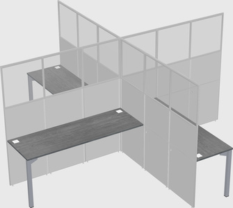 Quad office cubicles