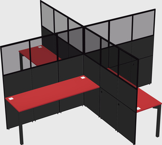 Quad office cubicles