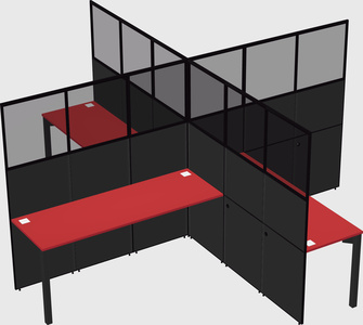 Quad office cubicles