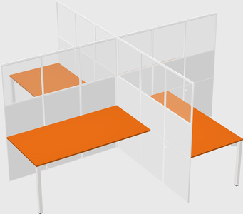 Quad office cubicles