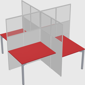 Quad office cubicles