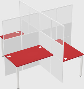 Quad office cubicles