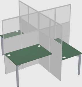 Quad office cubicles