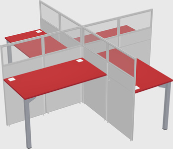 Quad office cubicles