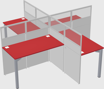 Quad office cubicles