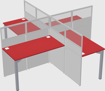 Quad office cubicles