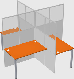 Quad office cubicles