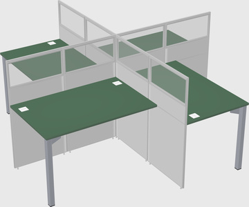 Quad office cubicles
