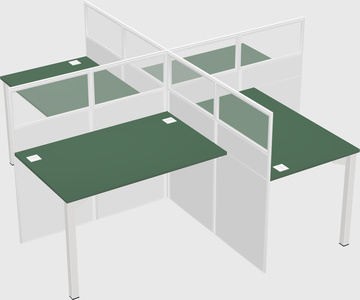 Quad office cubicles