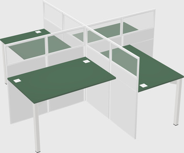 Quad office cubicles