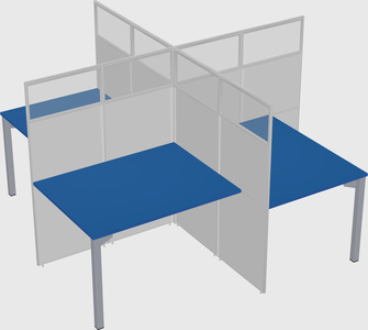 Quad office cubicles