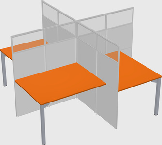 Quad office cubicles