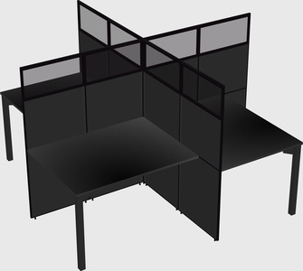Quad office cubicles