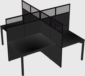 Quad office cubicles