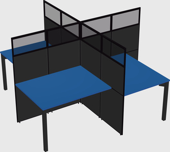 Quad office cubicles