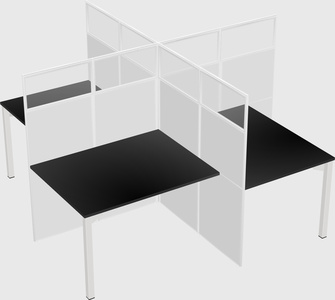 Quad office cubicles
