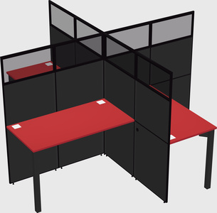 Quad office cubicles