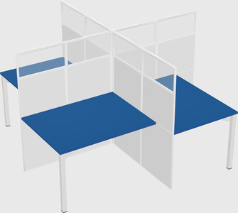 Quad office cubicles