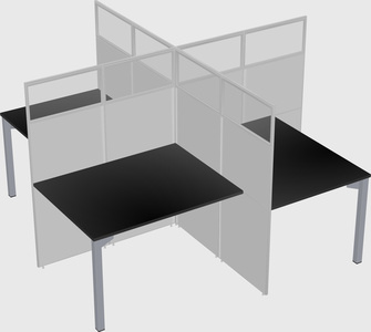 Quad office cubicles