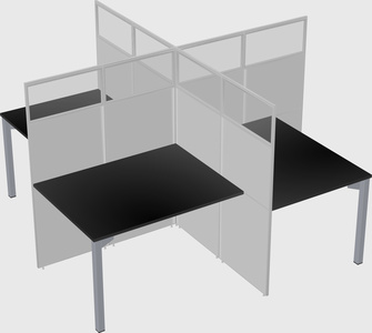 Quad office cubicles