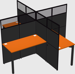 Quad office cubicles