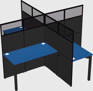 Quad office cubicles