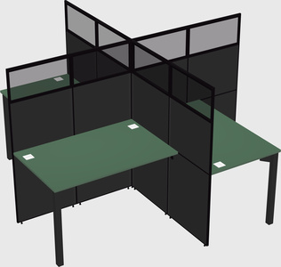 Quad office cubicles