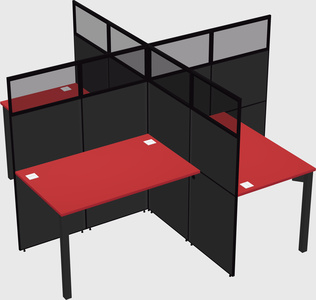 Quad office cubicles