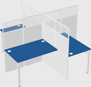 Quad office cubicles