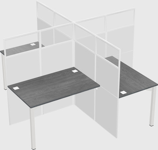 Quad office cubicles