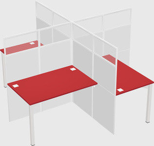 Quad office cubicles