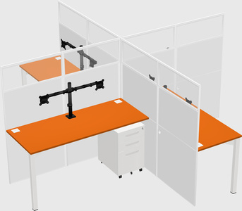 Quad office cubicles
