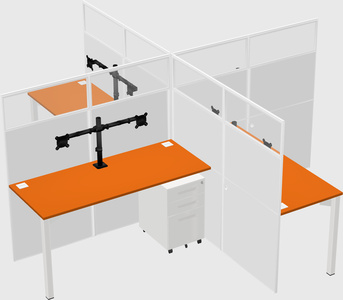 Quad office cubicles