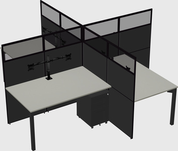 Quad office cubicles