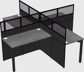 Quad office cubicles