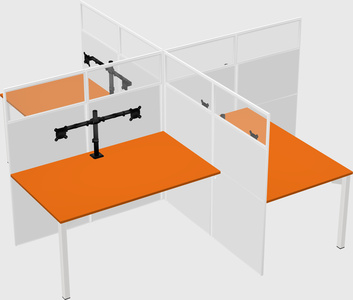 Quad office cubicles