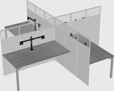 Quad office cubicles