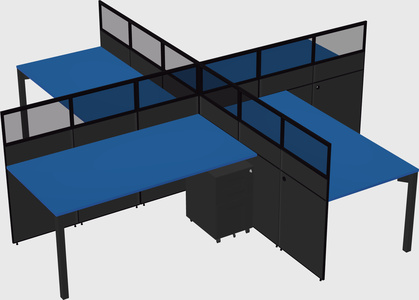 Quad office cubicles